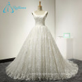 2017 Lace Satin Sleeveless Ball Gowns Summer Wedding Dress